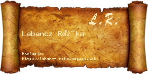 Labancz Réka névjegykártya